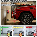Lawnldyll Garage Parking Sensor Aid, Garage Stopper for Parking Car, Adjustable Car Stop Assistant with Red/Yellow/Green LED 
