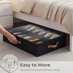 StorageWorks Shoe Organizer for Closet, Fits up to 24 Pairs, 2-Pack Ultra-thick Fabric Under Bed Shoe Storage Containers with
