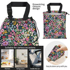 Car Trash Bag Large Hanging Can for Back of Seat, Cute Waterproof Car Garbage Bag for Vehicle, Travelling, Outdoor Cute Colorful Flower