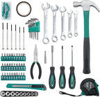 CARTMAN 148 Piece Automotive and Household Tool Set Perfect for Car Enthusiasts and DIY Home Repairs Green