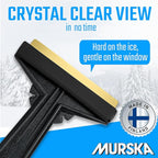 Car Ice Scraper Brass Blade - fast, easy & efficient - [ 2 Pack ] Brass Ice Scraper for Car - Ice Scrapers for Car Windshield Ice Scraper - Original Murska from Europe - for Winter - A054-2 Black
