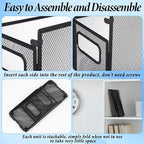 2 Pack Hanging File Holder, 10 Hanging Folders, Metal Mesh, Letter Size Folder Storage, Desktop Storage Cabinets, Office Scho