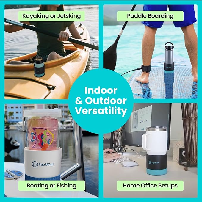 Non-Tipping, Anti-Spill Cup Holder for Boats, Kayaks, SUPs, RVs, Fishing & Camping | Universal 12–30 oz Fit | BPA-Free, Optio