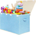 popoly Large Toy Box Chest with Lid, Collapsible Sturdy Toy Bin Storage Organizer Boxes Baskets for Kids, Boys, Girls, Nurser