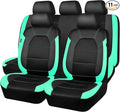CAR PASS Leather Seat Covers, Breathable Universal Car Seat Cover Full Set for Cute Women Girly,Super 5mm Composite Sponge In
