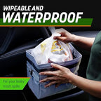 Drive Auto Car Trash Can - Leakproof, Hanging Garbage Bin with 20 Trash Bags and Pink Adjustable Strap - Truck & Car Accessories for Men and Women - Grey with No Lid