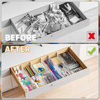 Yieach 8 Pack Clear Expandable Deep Drawer Separators From 15 to 21'' - 3.2 Inch Tall Acrylic Drawer Dividers for Clothes,Dre