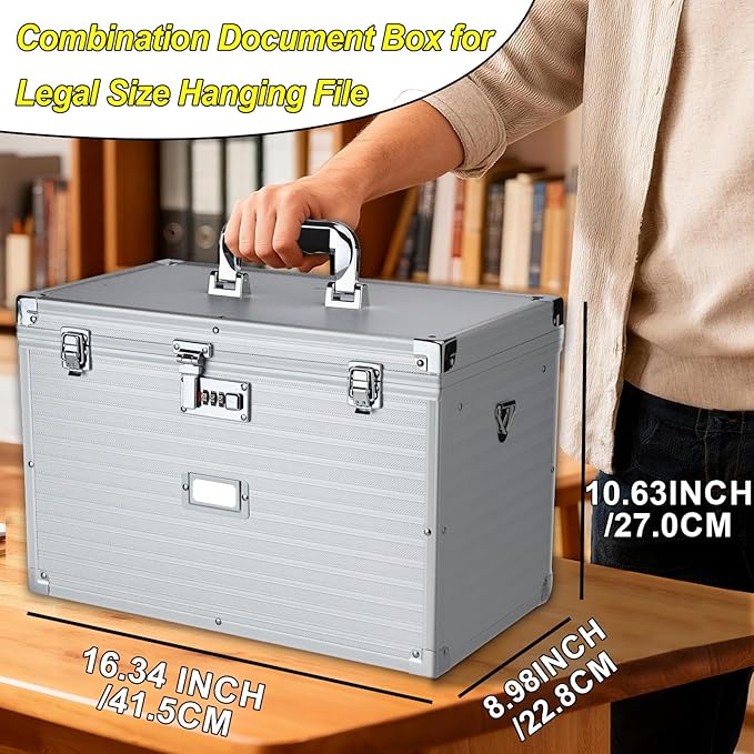 File Storage Cabinet File Organizer Document Organizer File Box in Office and Home with Combination Lock with 20 Legal Size H