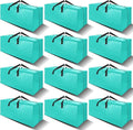 VELVETSURE 12 Pack Heavy Duty Large Moving Bags W/Backpack Straps - Strong Handles & Zippers, Storage Totes For Space Saving,