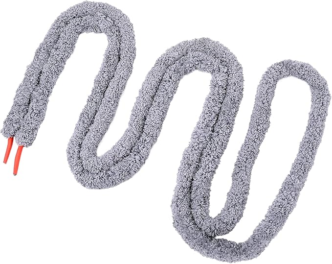 NEWISHTOOL 10 Ft Thicken Soak Rope for Window Tinting, Cars Glass Tint Film Installing Water Drying Absorbent Soak Shield Rope Automotive Windshield Car Door Window Cleaning Tool, Gray Microfiber Rope