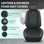 CAR PASS Thick Foam 3D Air Mesh Leather Car Seat Covers Front Seats Only, Breathable Premuim Leather Two Front Seat Cover, Ai