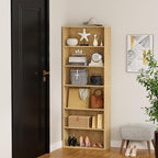 6 Tier Book Shelf，Wooden 6 Cube Storage Organizer,6 Tier Low Bookcase Storage Display Organizer, 64 Inch Versatile Cubes Shel
