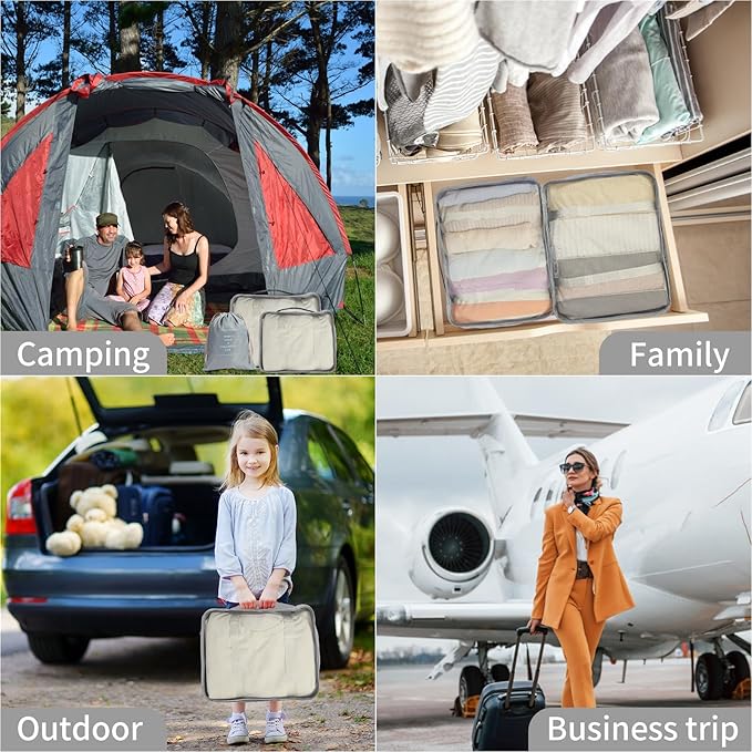 12PCS Packing Cubes for Suitcases, Travel Luggage Organizer Bags, Packing Cubes Luggage Packing Organizers for Travel Accesso