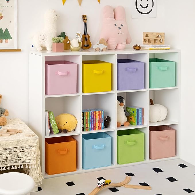 GRANNY SAYS 11 Inch Cube Storage Bins, Colorful Cube Storage Organizer, Fabric Storage Bins, Storage Cubes for Shelves, Close