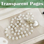 Travel Jewelry Organizer Case,Small Jewelry Bags for Traveling, Jewelry Binder with 24 Pcs Clear Zipper Velvet Pouches (Inner