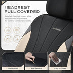 Coverado Automotive Seat Covers Front Seats, Luxury Car Seat Covers, Auto Seat Covers 2-Pack, Beige Driver Seat Protectors, U
