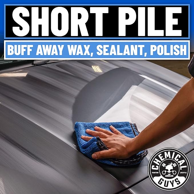 Chemical Guys Professional Grade Premium Microfiber Towels for Cars, Blue, 16" x 16", Ultra-Soft and Scratch-Free Car Detaili
