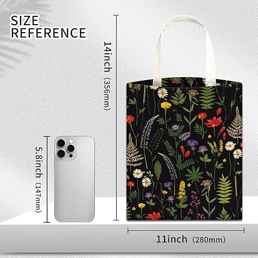 Car Trash Can, Hanging Garbage Bin for Men and Women, Cute Car Organizer and Storage Bag, Canvas Vehicle Trash Can Bag Easy-to-Install Cute Black Floral