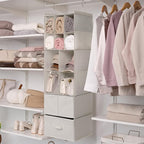 GRANNY SAYS Hanging Closet Organizer with Drawers, 6 Shelf Dividers Closet Hanging Organizer, Portable Foldable Hanging Shelv