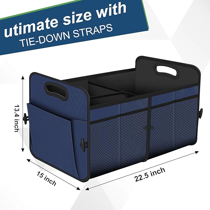 Femuar Car Trunk Organizer,Car Storage Organizer with 72L Large Capacity Waterproof Collapsible and 11 Pockets,Trunk Organize