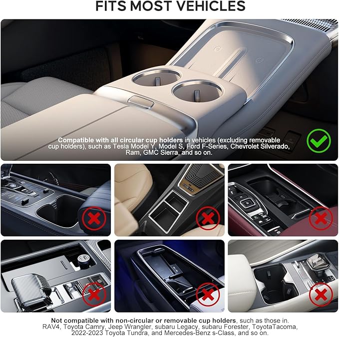 Car Desk Car Tray for Laptop & Food, Wooden Cup Holder Table with Adjustable Height, Car Accessories for Women & Men 360° Rotatable Steering Wheel Tray for Tesla Model Y/3/S, Ford F150 & Most Vehicles
