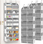 2 Pack Over The Door Organizer 5 Tiers, Extra Large Behind Door Storage of 10 Compartments, 80 lbs Weight Capacity Over Door 