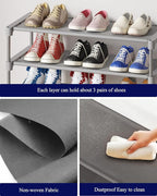Kitsure Shoe Rack - Non-Woven Shoe Rack Shelf, Shoe Organizer for Closet, Entryway, Garage & Corridor, Stackable Shoe Shelves