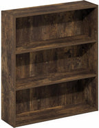 Furinno Basic Book Shelf, 3-Tier Bookshelf, Cube Storage Organizer Bookcase with Open Shelf, 7 x 24 x 26, for Living Room, Be
