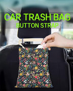 Car Trash Can, Durable Hanging Car Trash Garbage Bag, Cute Automotive Garbage Cans Organizer, Cute Colorful Flowers