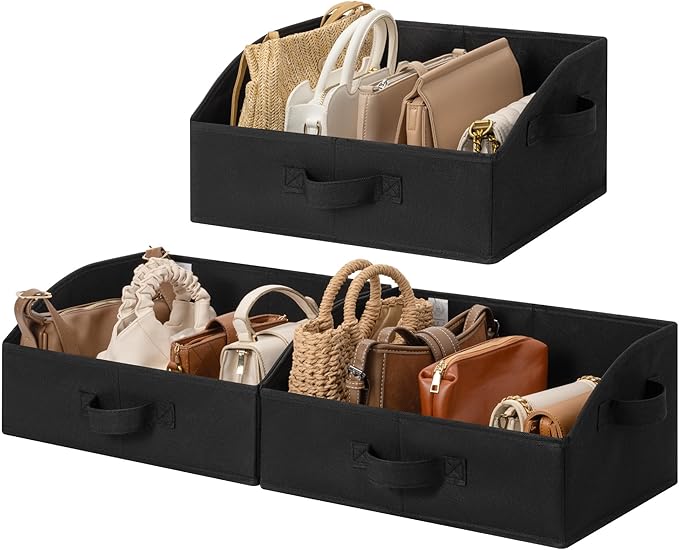 GRANNY SAYS Purse Organizer for Closet, Trapezoid Storage Bins, Closet Organizers and Storage, Decorative Storage Baskets for