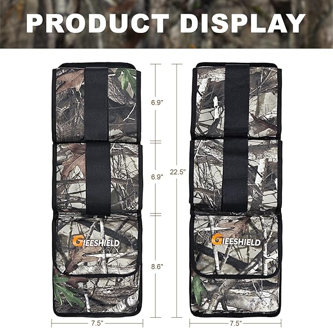 Truck Gun Rack（Set of 2）, Seat Back Gun Rack with Adjustable Straps, 600D Oxford Cloth, Universal Rifle Holder, PVC Coated, Secure Storage Pockets for Hunting Gear, Easy to Install Vehicle Gun Rack
