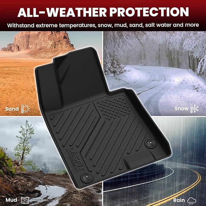 LASFIT Floor Mats for Hyundai Sonata 2020-2026 (Only Fit AWD & Gas, Not for FWD or Hybrid) / Kia K5 2021-2025 (Only Fit AWD, Not for FWD) Custom Fit TPE All Weather Floor Liners Car Mats Accessoires