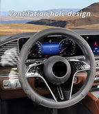 Custom-Fit for Lincoln Steering Wheel Cover, Genuine Leather Steering Wheel Cover, Non-Slip, Breathable, for Lincoln Accessories (Beige,for Lincoln)