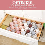 ROUFA Sock Drawer Organizer for Dresser, Honeycomb Underwear Dividers for Women, Panty Separator for Bras, Socks, Belt and Le