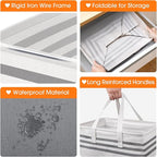 4 Pack Large Laundry Baskets, Laundry Hampers, Freestanding Waterproof Collapsible Clothes Bag with Extended & Reinforced Han