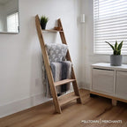 Milltown Merchants Rustic Blanket Ladder - Leaning Towel Rack for Living Room and Bedroom - Wood Holder for Throws (Driftwood