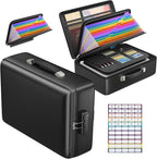 Grothery 5200°F Fireproof Document Box with Lock, Hard Case Fire Proof Safe for Home Document Safe Detachable Accordion File 