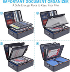 ENGPOW 5200℉ Fireproof File Organizer Bag with 13 Pocket Accordion File Folder,Document Organizer Box with Lock&Labels,Multi-