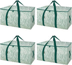 BALEINE 4-Pack Oversized Moving Bags with Reinforced Handles, Heavy-Duty Storage Tote for Clothes, Moving Supplies (Antique F