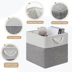 13x13 Storage Cube Bins 4Pack,Collapsible Cube Storage Organizer for Closet, Fabric Storage Box w/ Rope Handles, Foldable Sto
