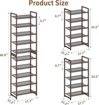 10 Tier Shoe Rack, Tall Metal Shoe Storage with Adjustable Shelves, Holds 20-25 Pairs, Stackable Shoe Stand for Garage Hallwa