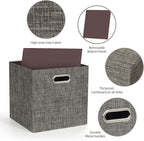Posprica Storage Basket Bins,13×13 Foldable Storage Boxes Containers for Closet Organizer Shelf Cabinet Bookcase,Thick Fabric