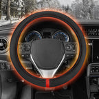 Motor Trend WarmGrip Heated Steering Wheel Cover – Hand Warming Steering Wheel Protector, Heats up Quickly - Fits Wheels 14.5-15.5" for Car Truck Van SUV (Black/Gray Color)