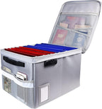 Fireproof Document Box, Fireproof Organizer Safe Box with Lock, Portable Office Storage Cabinet for Hanging Letter/Legal Size