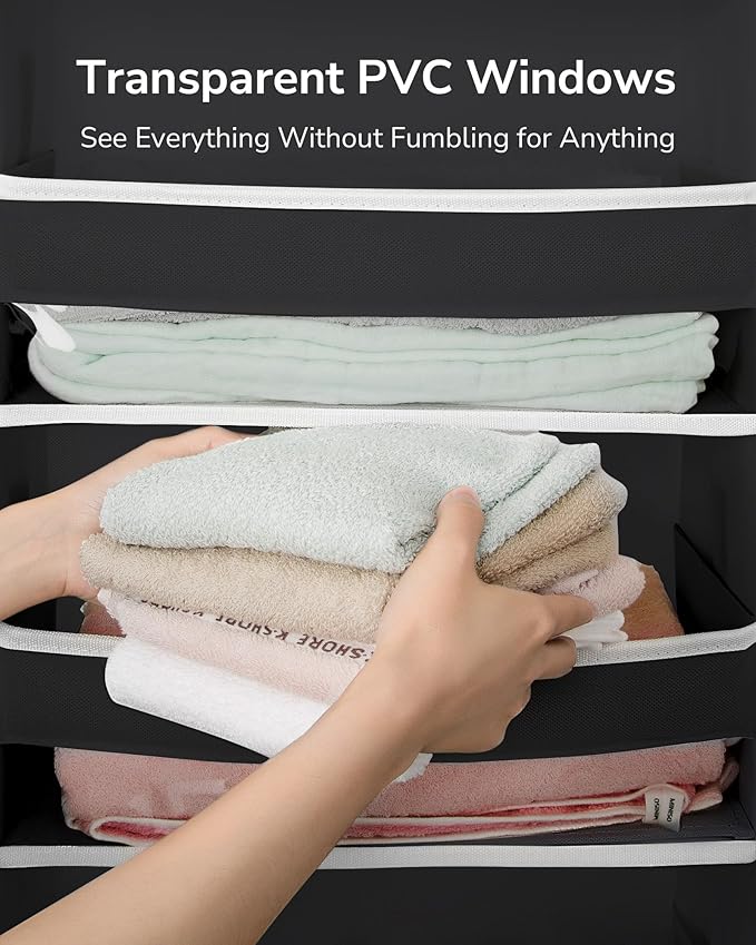 ULG Over The Door Organizer with 6 Large Pockets 12 Side Pockets, 50lbs Weight Capacity Door Hanging Organizer for Bedroom, B