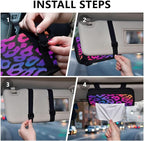 Car Tissue Holder Car Visor Organizer Tissue Box Holder for Car Sun Visor Organizer with Car Vehicle Accessories Essentials Interior for Women Men Gradient Vibrant Cute Leopard