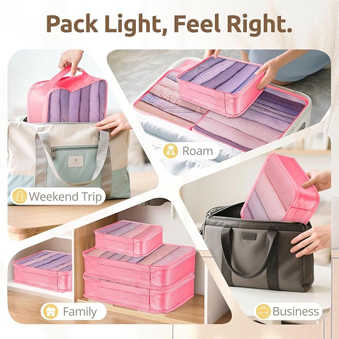All-in-One 22 Pcs Packing Cubes for Travel Essentials –Includes Cubes,toothbrush covers，Silicone Bottle Cover,zipper bags, Ma