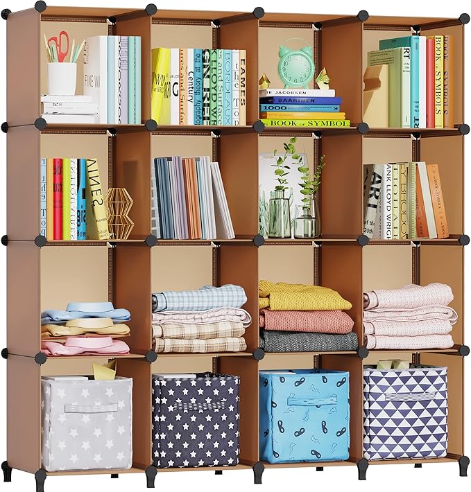 HOMIDEC Cube Storage Organizer 16-Cube Storage Shelf, Closet Organizer for Garment Racks, Closet Organizers and Storage with 