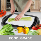 Collapsible Cutting Board with Container, Foldable Camping Sink with Colander, BBQ Prep Tub with Lid, Multifunction Dish Basi