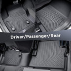 BAMACAR for 2013-2019 Ford Escape Floor Mats Front & 2nd Floor mat & Cargo Liner for Escape Titanium se sel 2013 2014 2015 2016 2017 2018 2019 4Pcs Black All Weather Protection for Ford C-Max